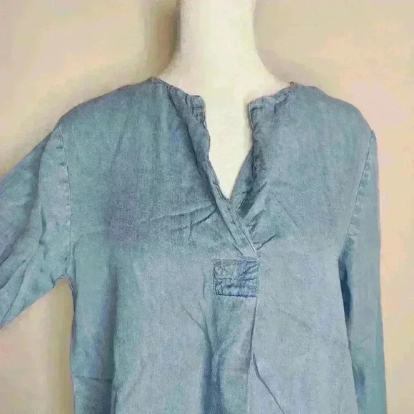 J. Jill women's denim blue pullover blouse size small - Picture 4 of 8